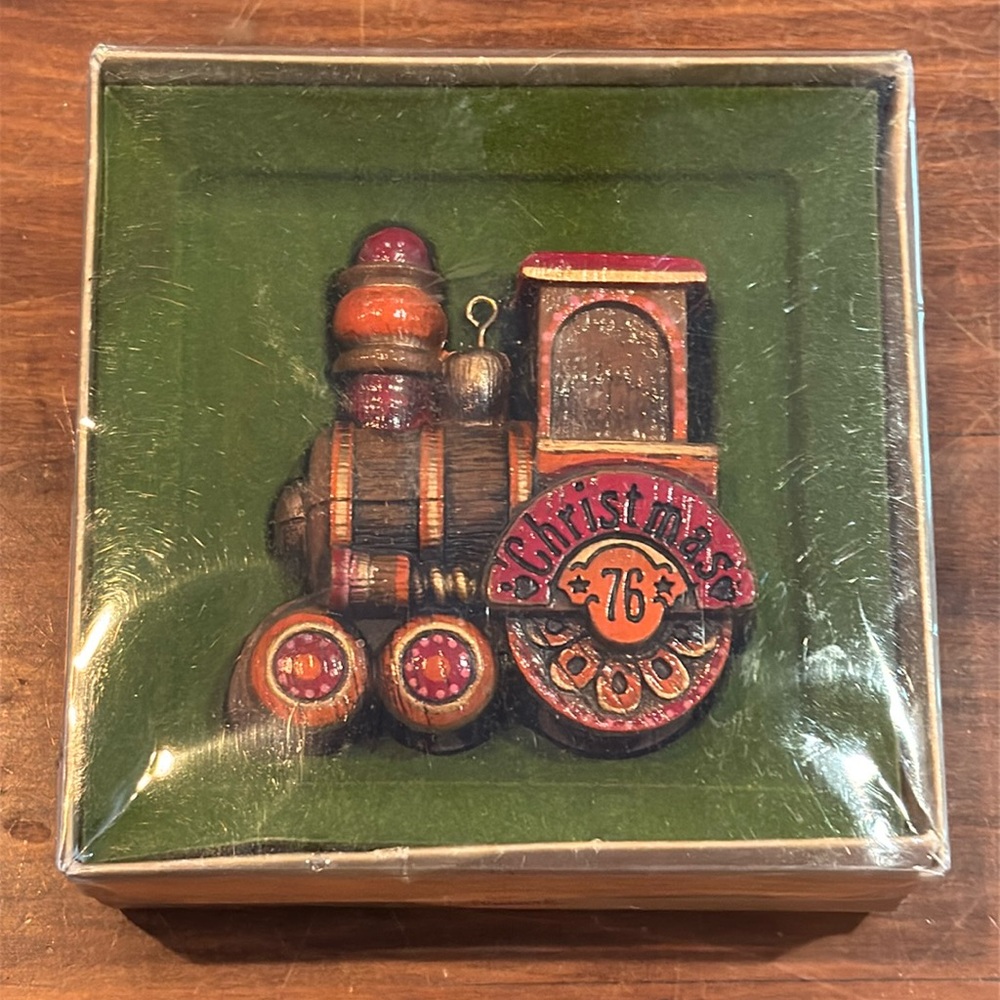 Hallmark Tree Trimmer Ornament Christmas 1976 Train Original Box Hong Kong